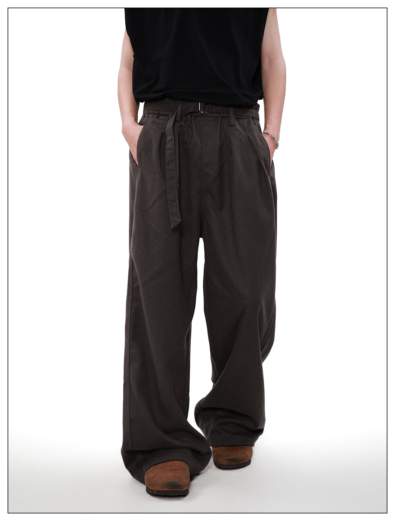 Retro wide-leg casual pants
